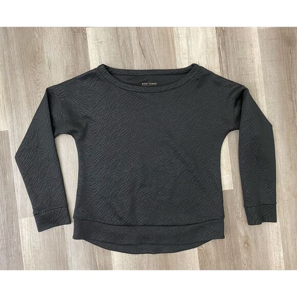 Betsey Johnson Performance Black Animal Print Sweatshirt Womens Size Large - Picture 1 of 6